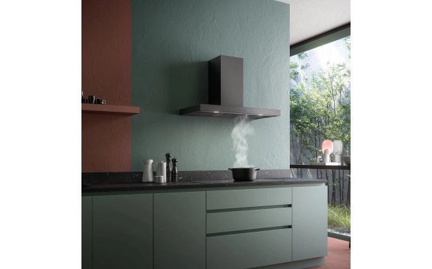 FALMEC MERCURIO EVO 90 BK – стенен аспиратор 90 см, матово черен/инокс, клас A